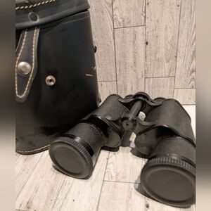 Vintage Classic Black Binoculars with Case